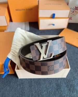 Louis Vuitton LV Initiales 40mm Reversible Belt – Damier Ebene Canvas Luxury Belt